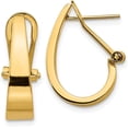 thumbnail image 1 of 14k Yellow Gold Polished J-Hoop Omega Back Post Earrings - 18mm, 1 of 6
