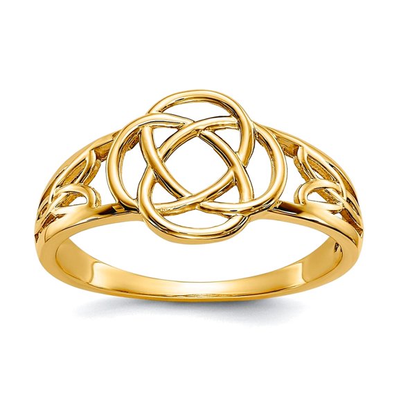14k Yellow Gold Polished Ladies Celtic Knot Ring Size 6 Ring for Women - 2.5 Grams