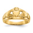 thumbnail image 1 of 14k Yellow Gold Polished Ladies Claddagh Band Ring, 1 of 7