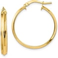 thumbnail image 1 of 14k Yellow Gold Polished Large 3.2mm Hoop Earrings, 1 of 6