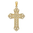 thumbnail image 1 of 14k Yellow Gold Polished Large Rope Frame Filigree Cross Pendant Charm, 1 of 3