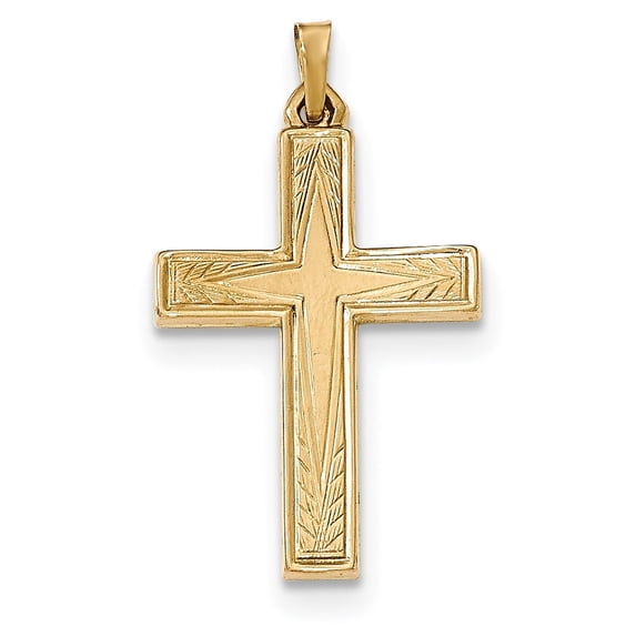14k Yellow Gold Polished Latin Cross Pendant / Charm