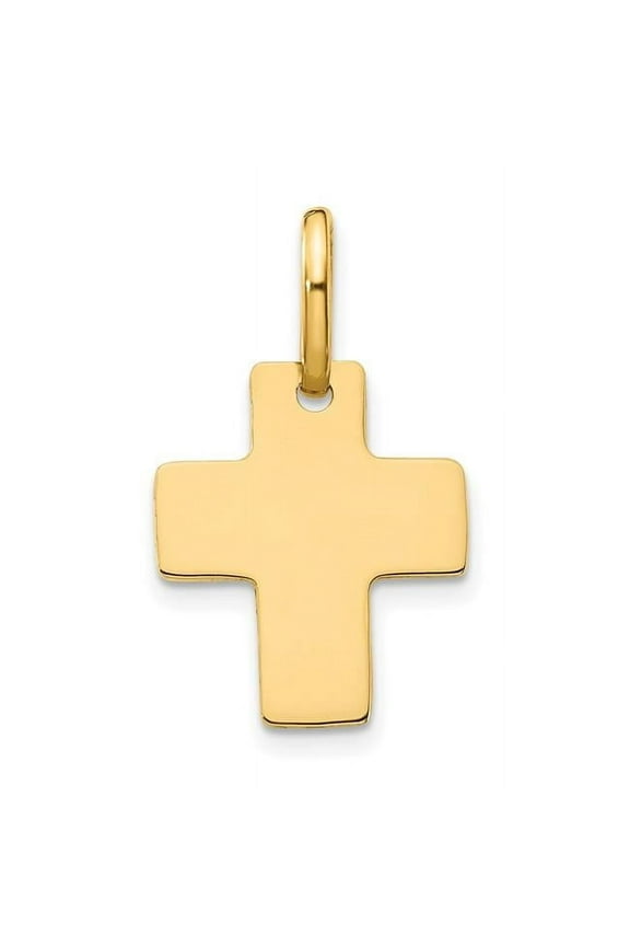 14k Yellow Gold Polished Latin Cross Pendant