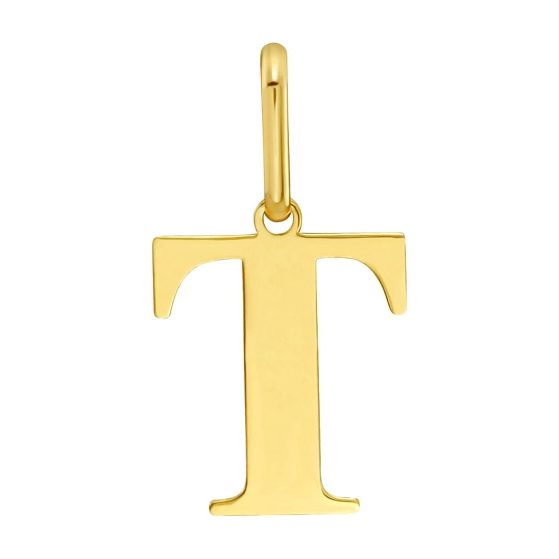 14k Yellow Gold Polished Letter Name Personalized Monogram Initial T ...