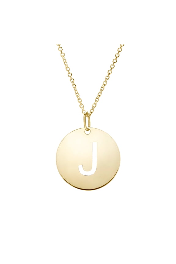 14k Yellow Gold Polished Letter Name Personalized Monogram Initial-j Necklace With Lobster Clasp 18 Inch Pendant Necklac