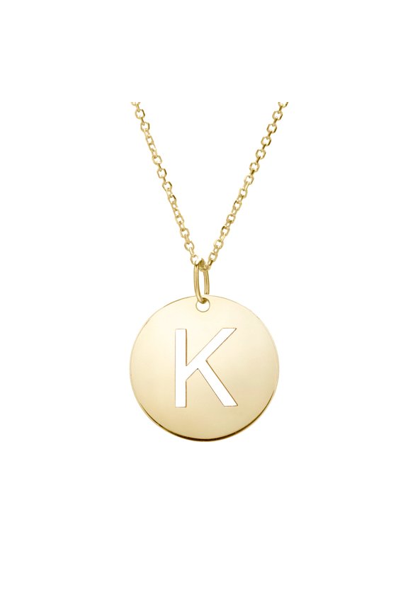 14k Yellow Gold Polished Letter Name Personalized Monogram Initial-k Necklace With Lobster Clasp 18 Inch Pendant Necklac