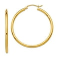 thumbnail image 1 of 14k Yellow Gold Polished Lightweight Tube Hoop Earrings 35x36mm Wide 2mm Thick Hoop Earring for Women, 1 of 2