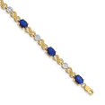 thumbnail image 1 of 14k Yellow Gold Polished Lobster Claw Closure Diamond and Sapphire Bracelet - .21 dwt 4.00 cwt, 1 of 4