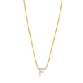 14k Yellow Gold Polished Mini Diamond F Letter Name Personalized ...