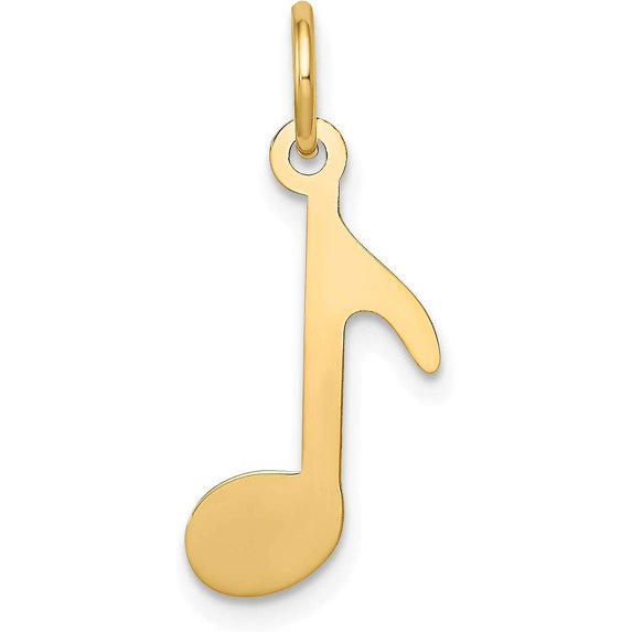 14k Yellow Gold Polished Musical Note Charm - 21mm