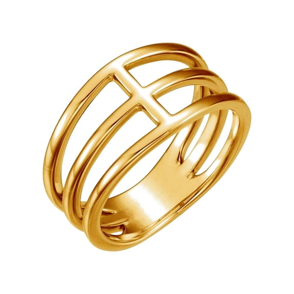 14k Yellow Gold Polished Negative Space Ring -- Size 6.5 Ring for Women - 6.5 Grams