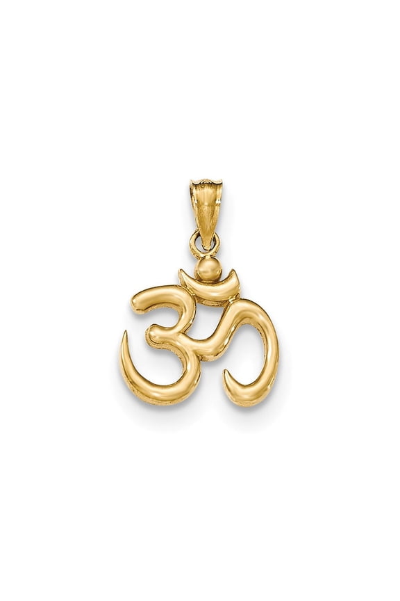 14k Yellow Gold Polished Ohm Symbol Pendant