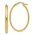 thumbnail image 1 of 14k Yellow Gold Polished Oval Hoop Earrings - Measures 34x23mm Wide 3mm Thick, 1 of 2