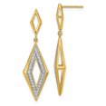 thumbnail image 1 of 14k Yellow Gold Polished 3/8 CT Diamond Fancy Dangle Post Earrings, 1 of 3