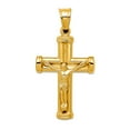 thumbnail image 1 of 14k Yellow Gold Polished Reversible Hollow Crucifix Pendant Necklace 48x24.9mm Pendant for Women, 1 of 2