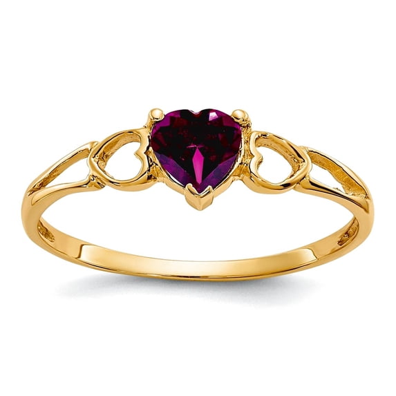 14k Yellow Gold Polished Rhodolite Garnet Ring Size 7 Ring for Women