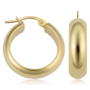 KoolJewelry 14k Yellow Gold Polished Round Hoop Earrings 5.7 mm x 15 mm