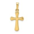 thumbnail image 1 of 14k Yellow Gold Polished Rounded Cross Pendant Charm, 1 of 4