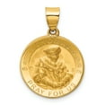 thumbnail image 1 of 14k Yellow Gold Polished / Satin St. Thomas More Hollow Medal Pendant Charm, 1 of 1