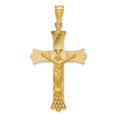 thumbnail image 1 of 14k Yellow Gold Polished Satin and D/C Crucifix Pendant Charm, 1 of 1