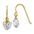 thumbnail image 1 of 14k Yellow Gold Polished Shepherd hook Crystal Love Heart Long Drop Dangle Earrings 15x7mm Wide Dangle Earring for Women, 1 of 2