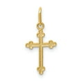 thumbnail image 1 of 14k Yellow Gold Polished Small Budded Cross Charm Pendant, 1 of 4