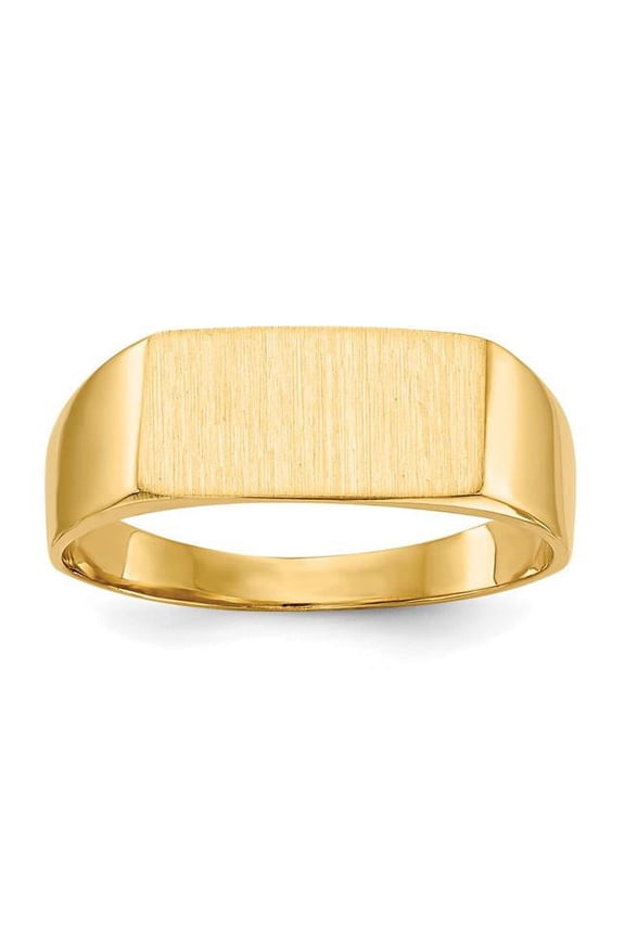 14k Yellow Gold Polished Solid Back Engravable Signet Ring Size 6 Jewelry Gifts for Women
