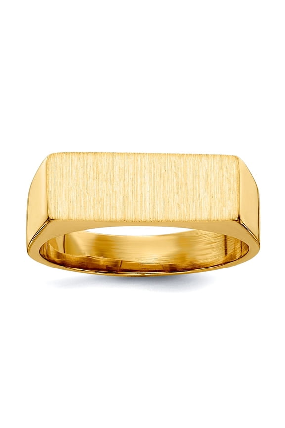 14k Yellow Gold Polished Solid Back Signet Ring Size 8 Ring for Women - 5.9 Grams
