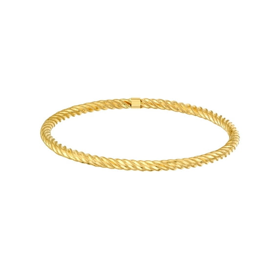 14k Yellow Gold Polished Stackable Bangle Bracelet 7.75 Inch Bangle Bracelet for Women - 3.8 Grams
