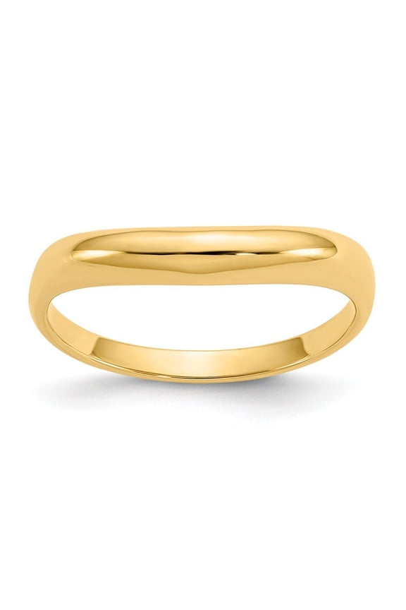 14k Yellow Gold Polished Stackable Wave Ring - 2.3 Grams - Size 6.75