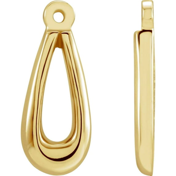 14k Yellow Gold Polished TearLong Drop Dangle Earrings Jackets Earring Jacket for Women - 1.5 Grams