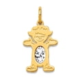 thumbnail image 1 of 14k Yellow Gold Polished 6x4 Oval White Topaz April Pendant Necklace 21x12mm Wide Pendant for Women, 1 of 2