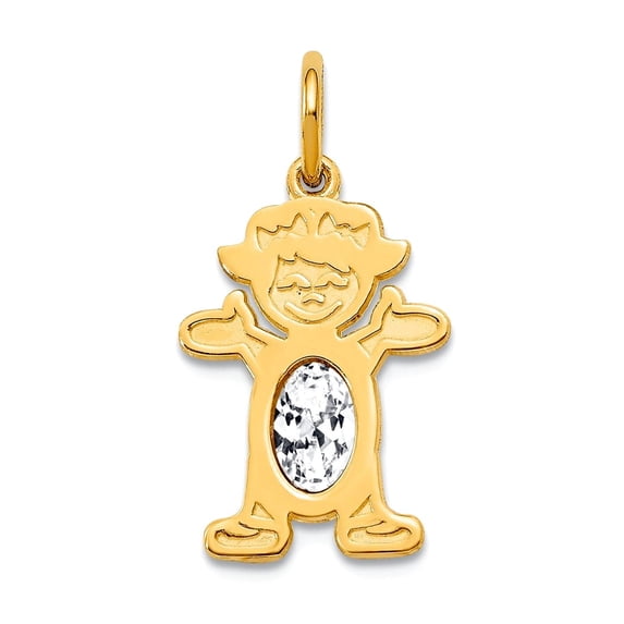 14k Yellow Gold Polished 6x4 Oval White Topaz April Pendant Necklace 21x12mm Wide Pendant for Women