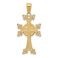 thumbnail image 1 of 14k Yellow Gold Polished/Textured Armenian Cross Pendant Charm, 1 of 4