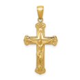 thumbnail image 1 of 14k Yellow Gold Polished Textured Crucifix Pendant Charm, 1 of 4