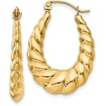 thumbnail image 1 of 14k Yellow Gold Polished Twisted Hollow Hoop Earrings - 25mm, 1 of 6