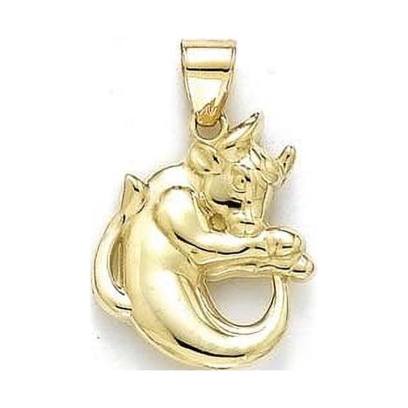 14k Yellow Gold Polished Zodiac-Taurus Pendant - 2.2 Grams