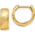 thumbnail image 1 of 14k Yellow Gold Polished and Satin Hinged Hoop (13x12mm) Earrings, 1 of 6