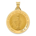 thumbnail image 1 of 14k Yellow Gold Polished and Satin Miraculous Medal Hollow Pendant Charm, 1 of 4