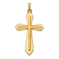 thumbnail image 1 of 14k Yellow Gold Polished and Satin Passion Cross Pendant Charm, 1 of 4