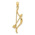 thumbnail image 1 of 14k Yellow Gold Polished and Textured Bow And Arrow Pendant, 1 of 2