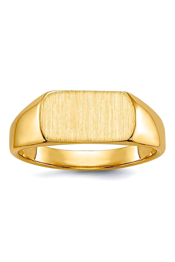 14k Yellow Gold Polished and satin Signet Ring Size 3 Ring - 2.2 Grams