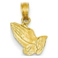 thumbnail image 1 of 14k Yellow Gold Praying Hands Pendant - .8 Grams - Measures 17x13mm Wide, 1 of 2