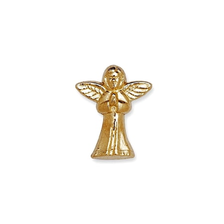14k Yellow Gold Praying Religious Guardian Angel Lapel Pin 12x10mm Brooches and Pin for Men