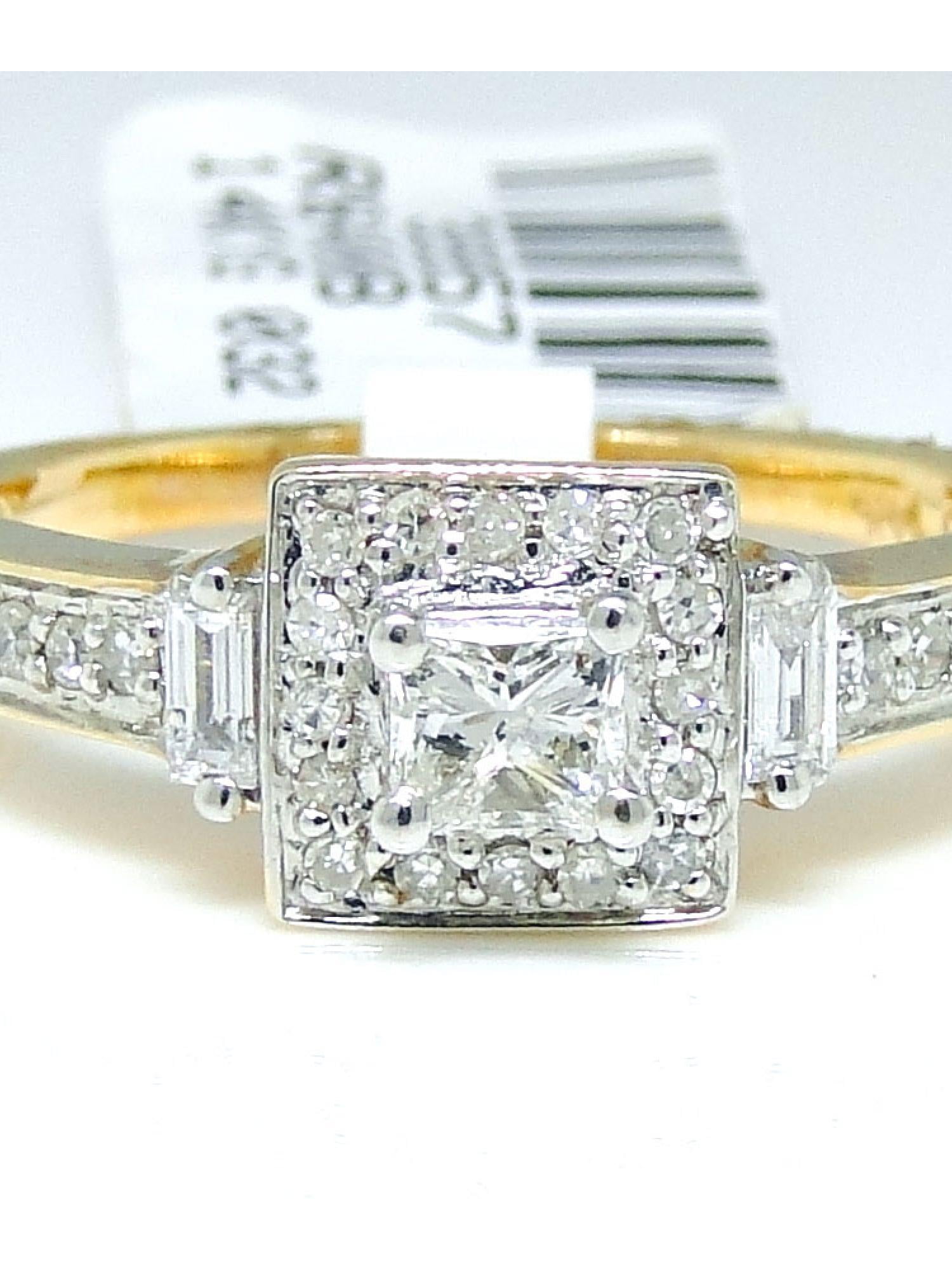 JEWELRY UNLIMITED 14k Yellow Gold Princess Cut Engagement Bridal Solitaire Band Diamond Ring 0.55Ct