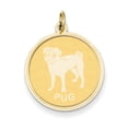 thumbnail image 1 of 14k Yellow Gold Pug Disc Charm Pendant, 1 of 1