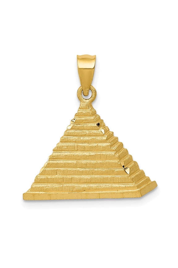 14k Yellow Gold Pyramid Charm Pendant