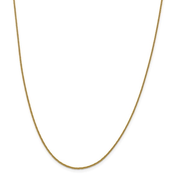 14k Yellow Gold Quadra Wheat Chain Necklace - 2.7 Grams - 20 Inch - Measures 1mm Wide