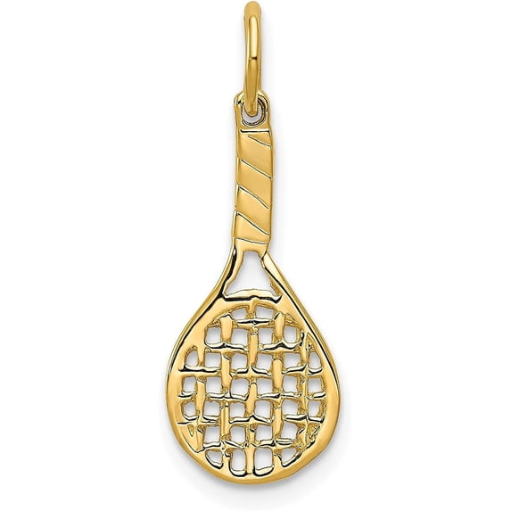 14k Yellow Gold Racquet Charm - 24mm