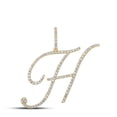 thumbnail image 1 of 14k Yellow Gold Real Diamond Fancy Cursive Script Font Initial H Pendant 5/8 CT, 1 of 1